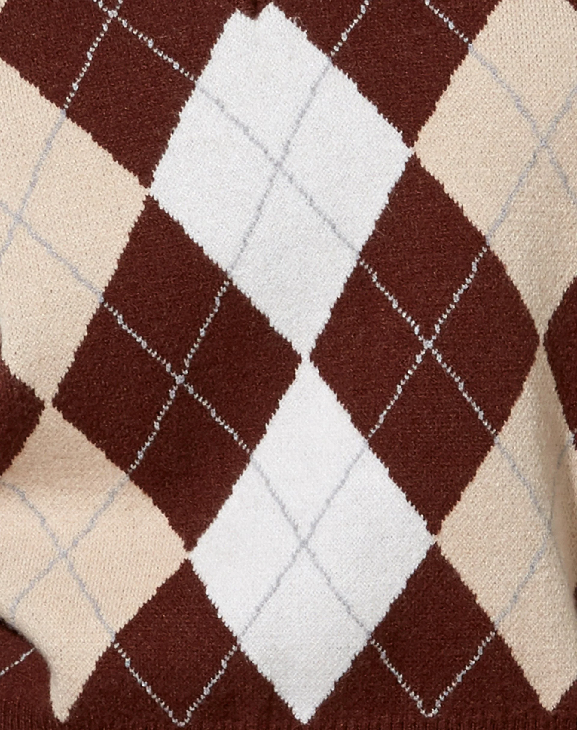 Sami Weste in Argyle Tan gestrickt - Image 5