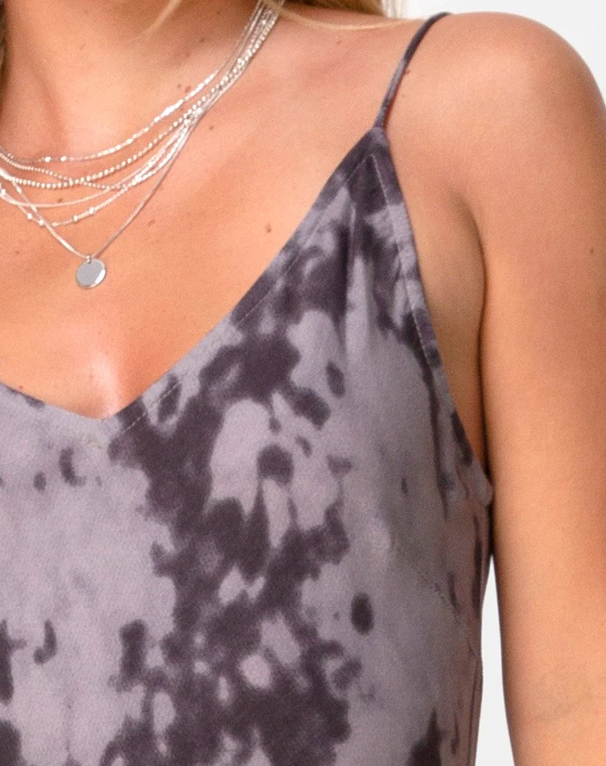 Samia Midikleid in Grau gebleicht Tie Dye - Image 5