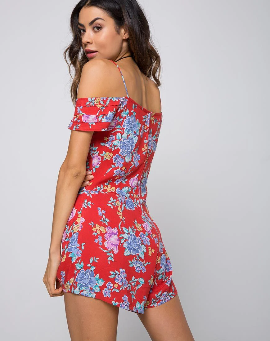 Samitta Playsuit mit kalten Schultern in Vintage Fleur - Image 2