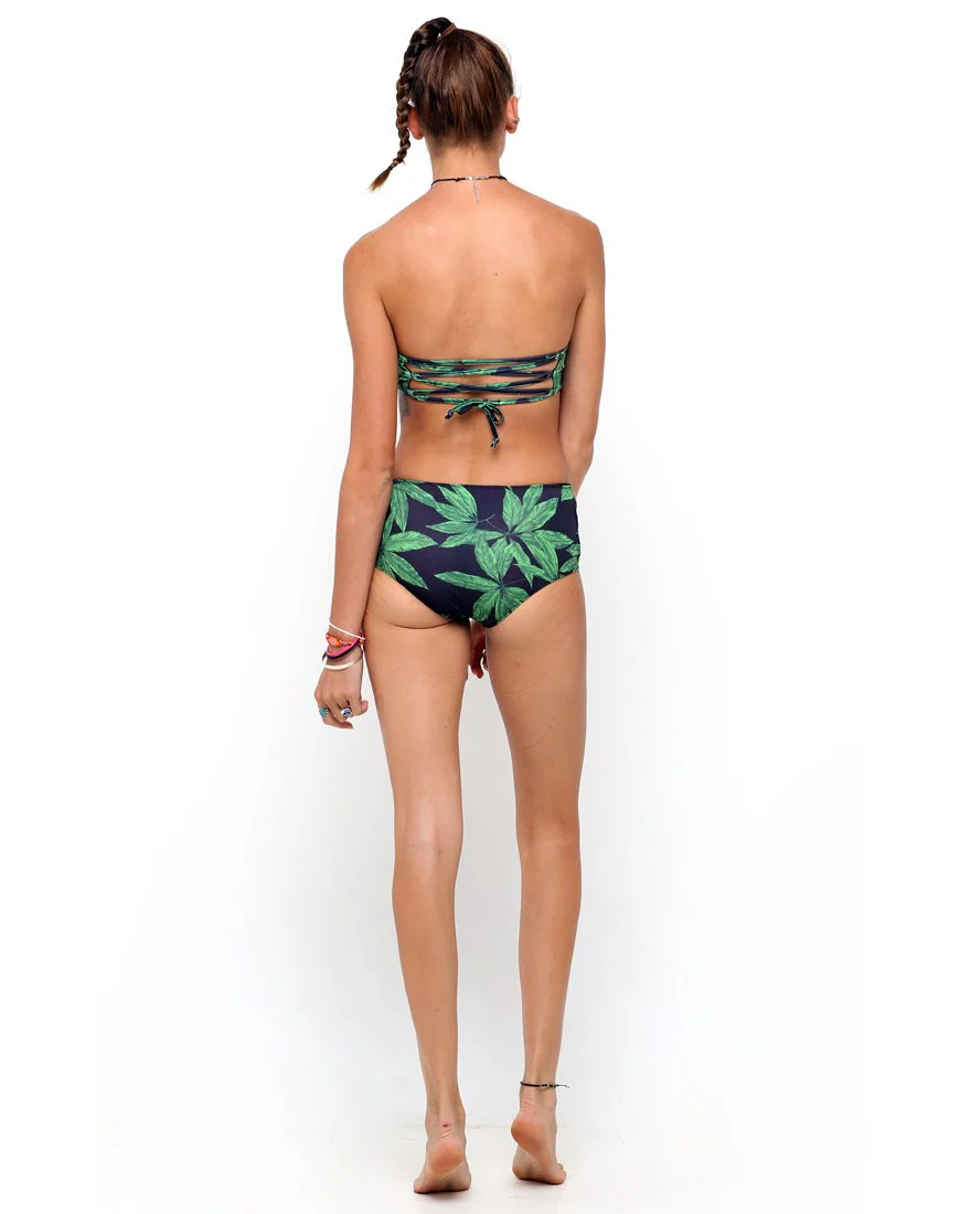 Sandrift Trägerloses Bikini-Unterteil in Palm Leaf Green - Image 4