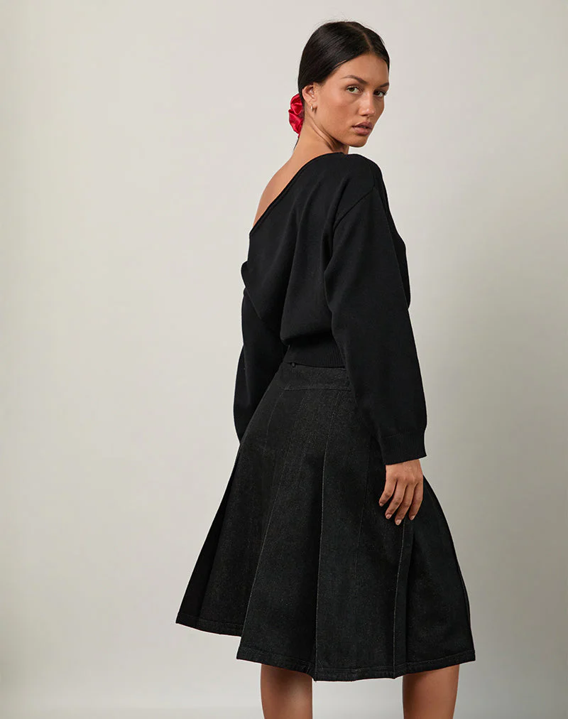 Sanjani Midirock aus dunklem Chambray - Image 3