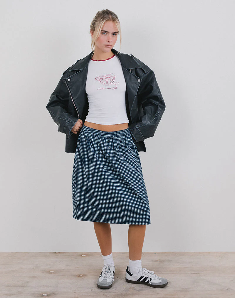 Sanjina Midirock in Mini Dunkelblau Gingham - Image 2