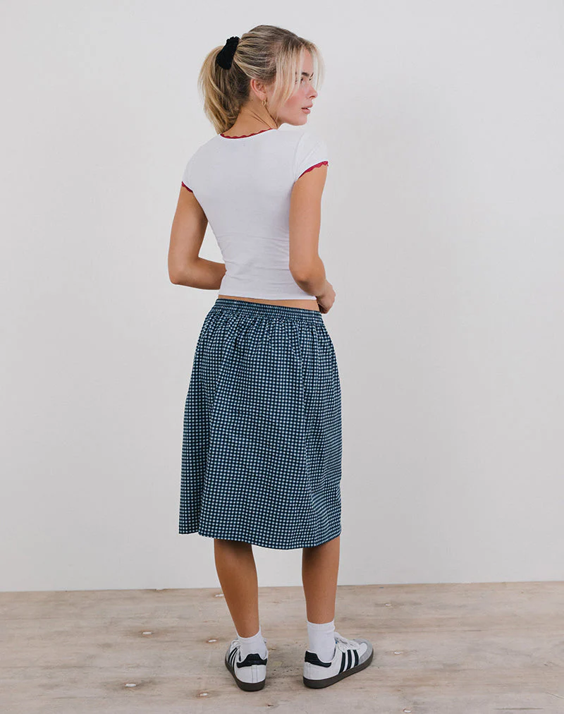 Sanjina Midirock in Mini Dunkelblau Gingham - Image 3