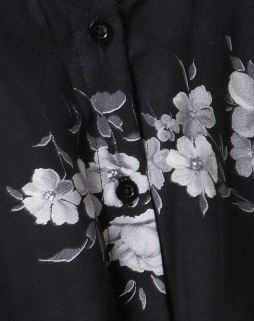 Sanna Slip Dress in Mono Flower Schwarz - Image 5
