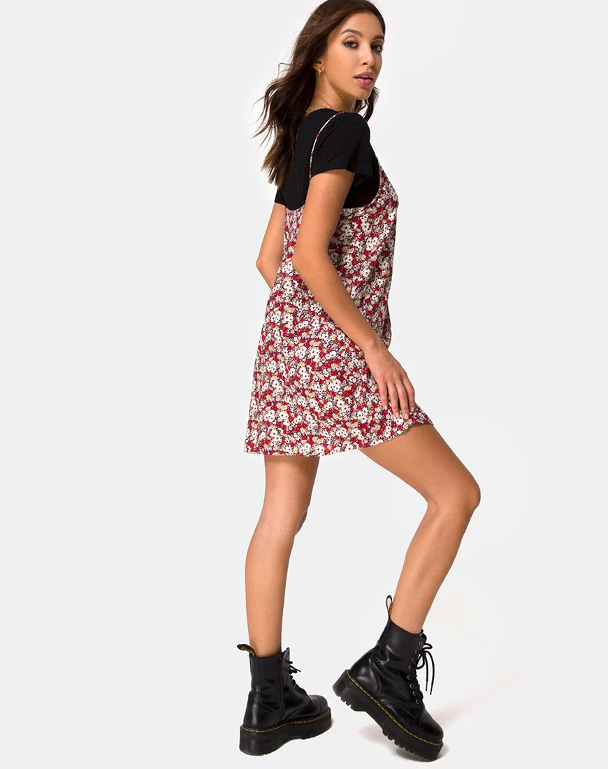Sanna Slip-Kleid in Floral Charm Rot - Image 2