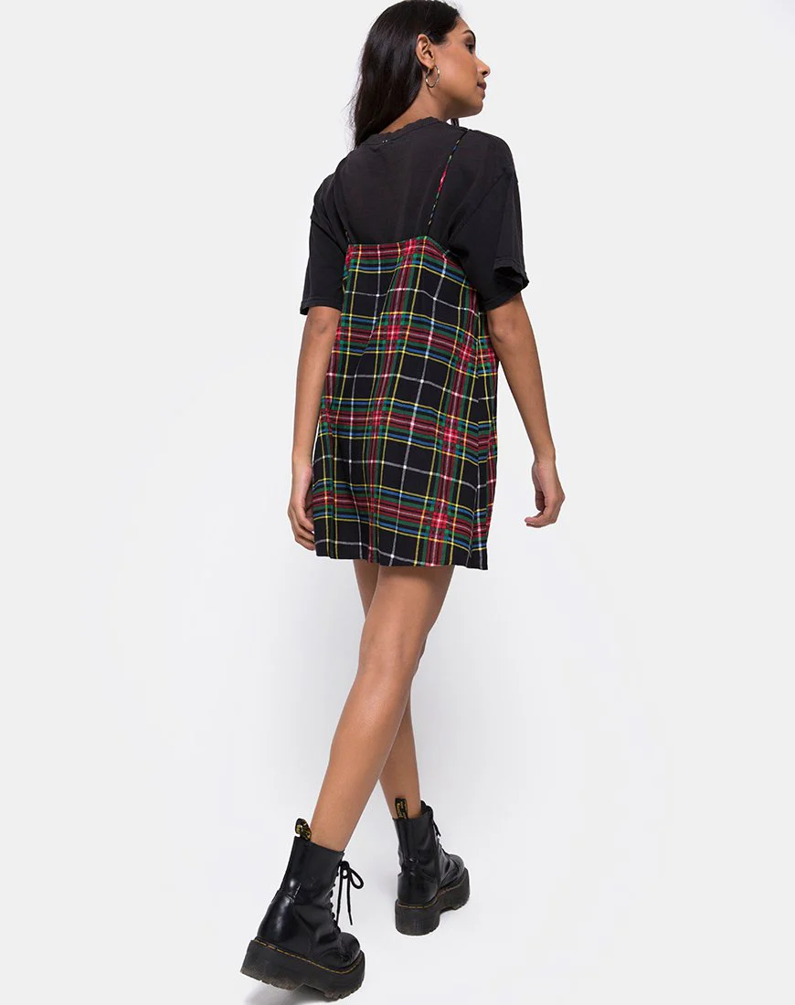 Sanna Slip Dress in Karo Rot Grün Gelb und Schwarz - Image 5