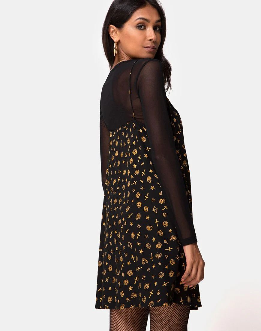 Sanna Slip Dress in Mini Astro Schwarz - Image 2