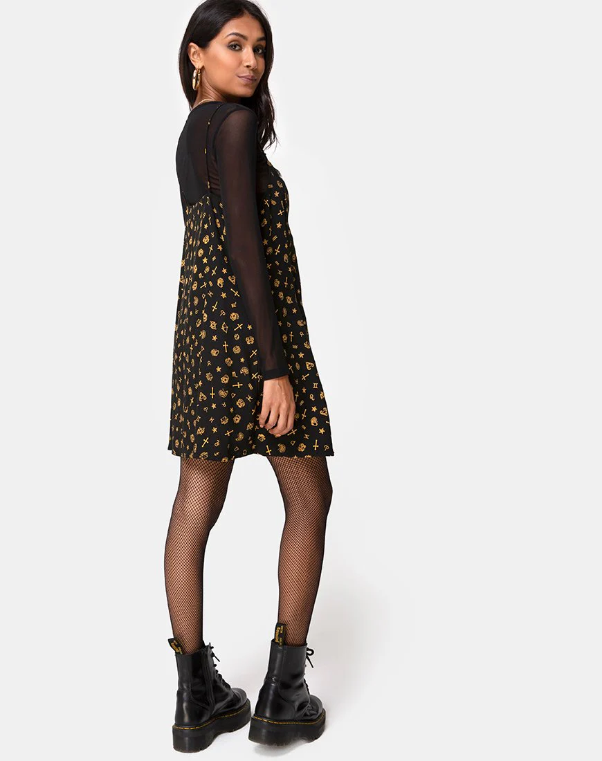 Sanna Slip Dress in Mini Astro Schwarz - Image 4