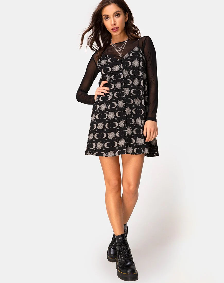 Sanna Slip Dress in Moonlight Schwarz - Image 3