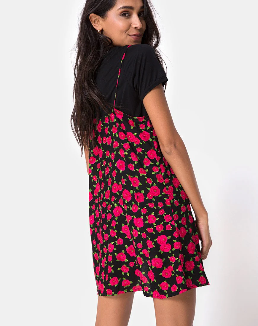 Sanna Slip Dress in Red Bloom - Image 2