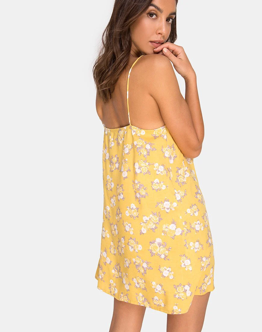 Sanna Slip Dress in Rose Bunch Gelb - Image 3