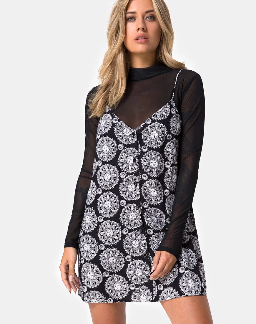 Sanna Slip Dress in Sonnenuhr Schwarz