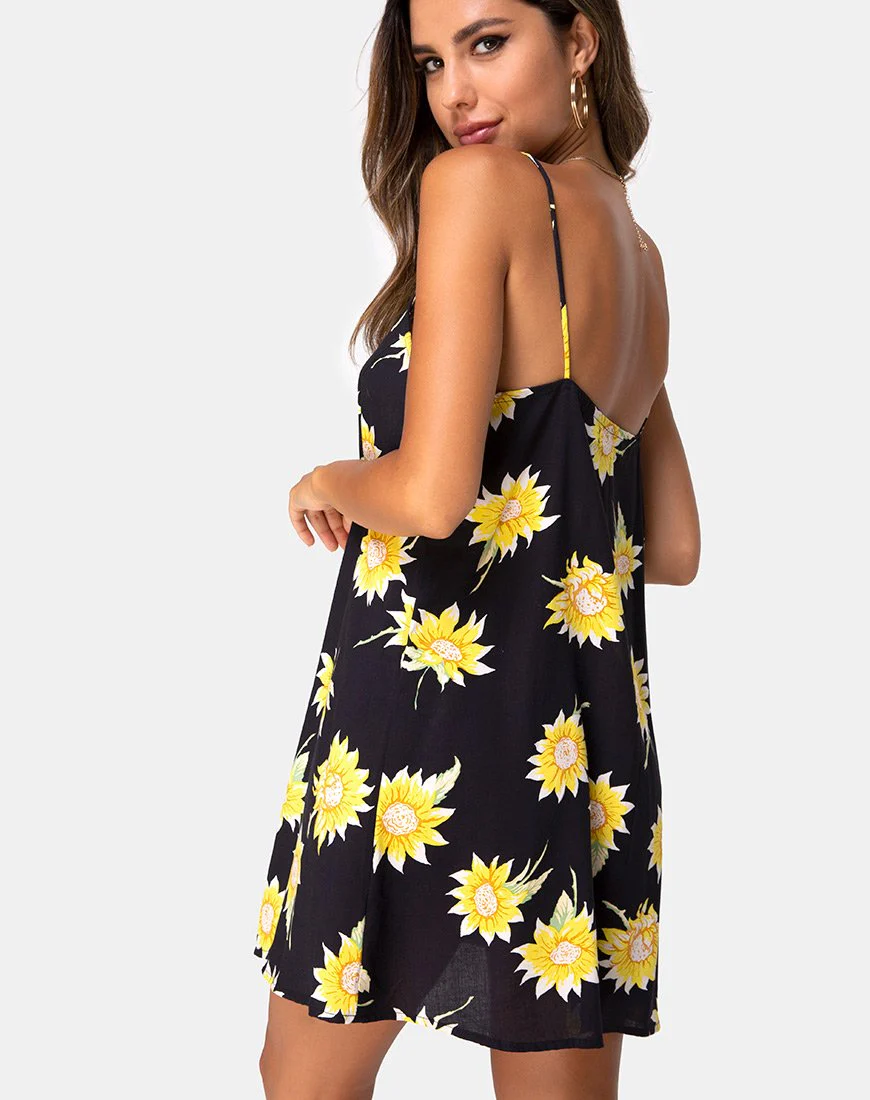 Sanna Slip Dress in Sunny Days Schwarz - Image 2