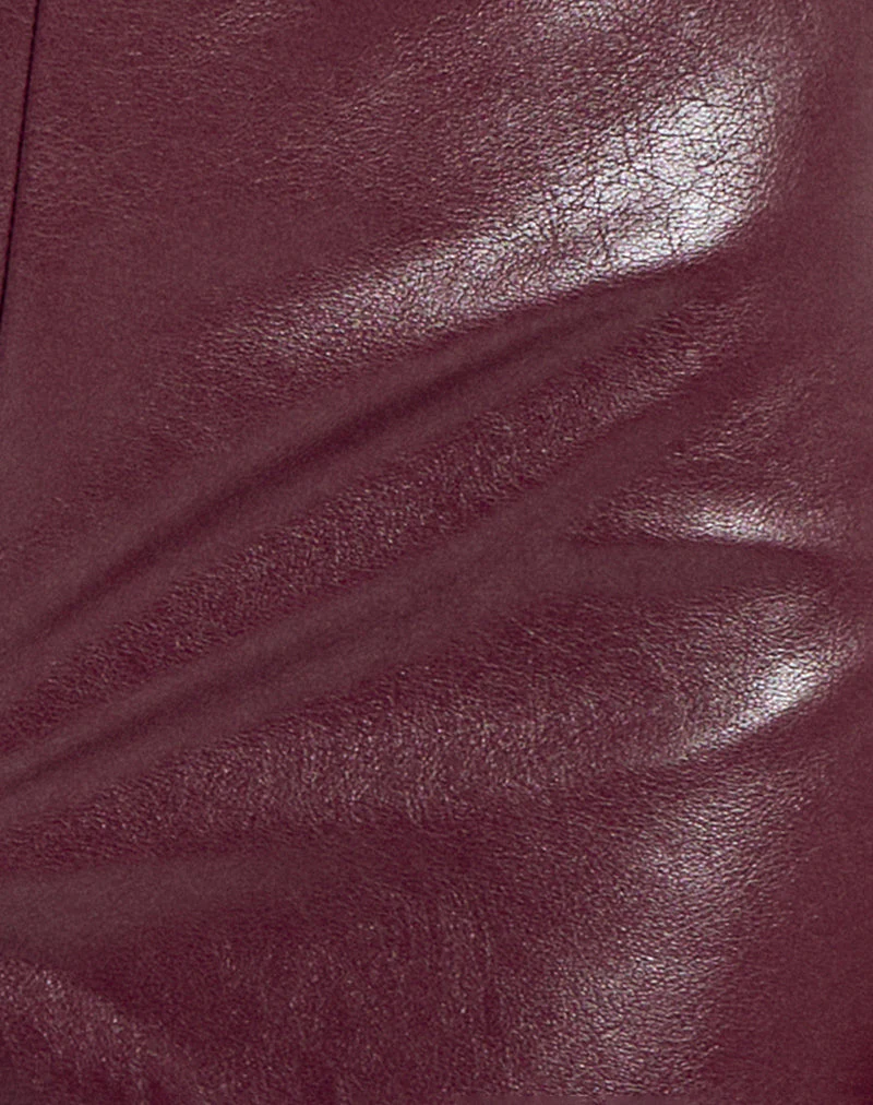 Sanne Hot Pants in PU Burgund - Image 6