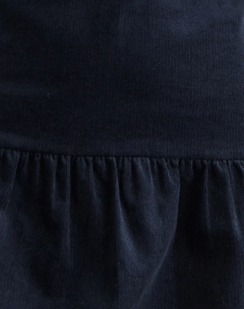 Sarabi Mini-Kleid mit tiefem Rückenausschnitt in Cord Navy - Image 7