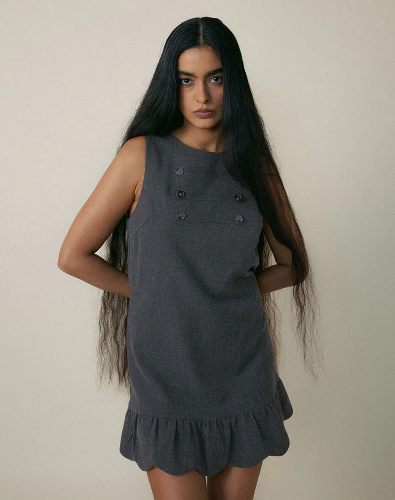 Saraya Minikleid in Tailoring Grey Blue - Image 4