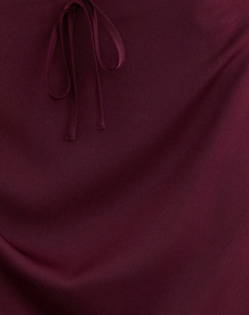 Sarinem Maxirock aus Satin in Burgund - Image 7