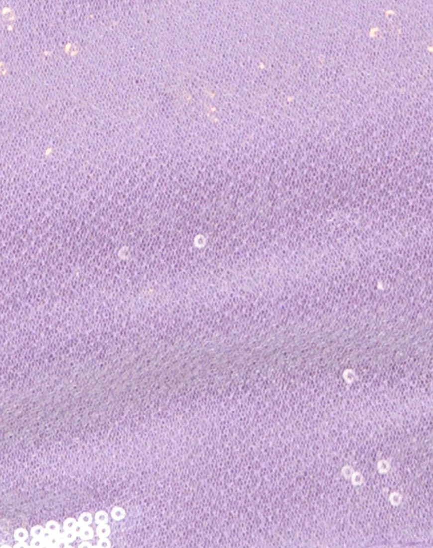 Sasha Crop Top aus mattem Mini-Pailletten-Lila - Image 6
