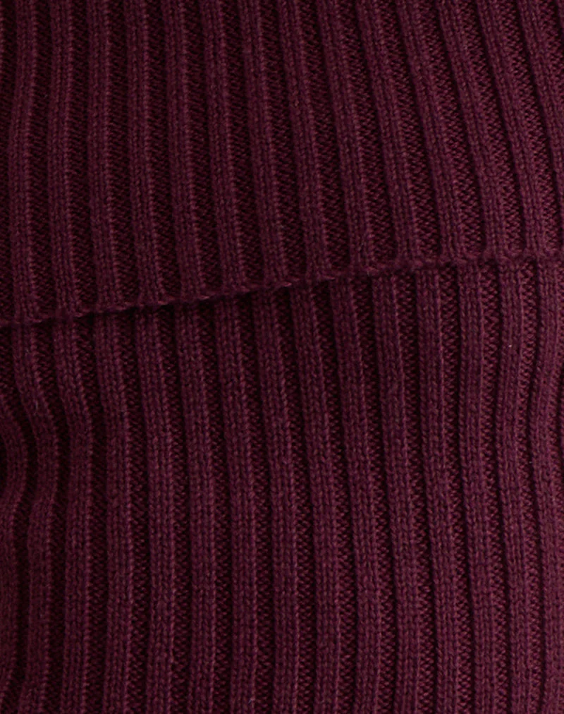 Saskia Bardot Oberteil mit Schleife in Dark Cherry - Image 6