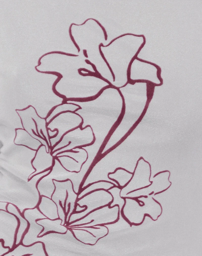 Satoli Minikleid in Mono Flower Flock Blassgrau - Image 6