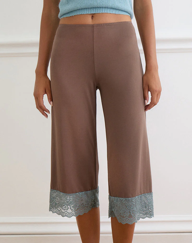 Satomi Capri in Lace Trim Cupro Mink - Image 2