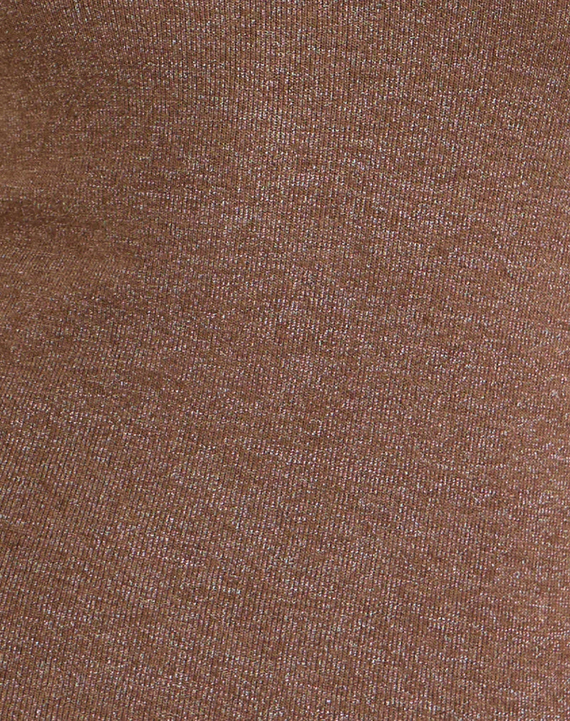 Satuna Top mit Perlen aus schimmerndem Strick, braun - Image 6