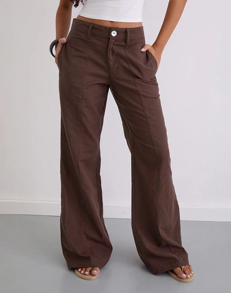 Freche Hose aus Leinen Deep Mahogany