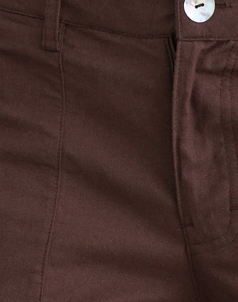 Freche Hose aus Leinen Deep Mahogany - Image 6