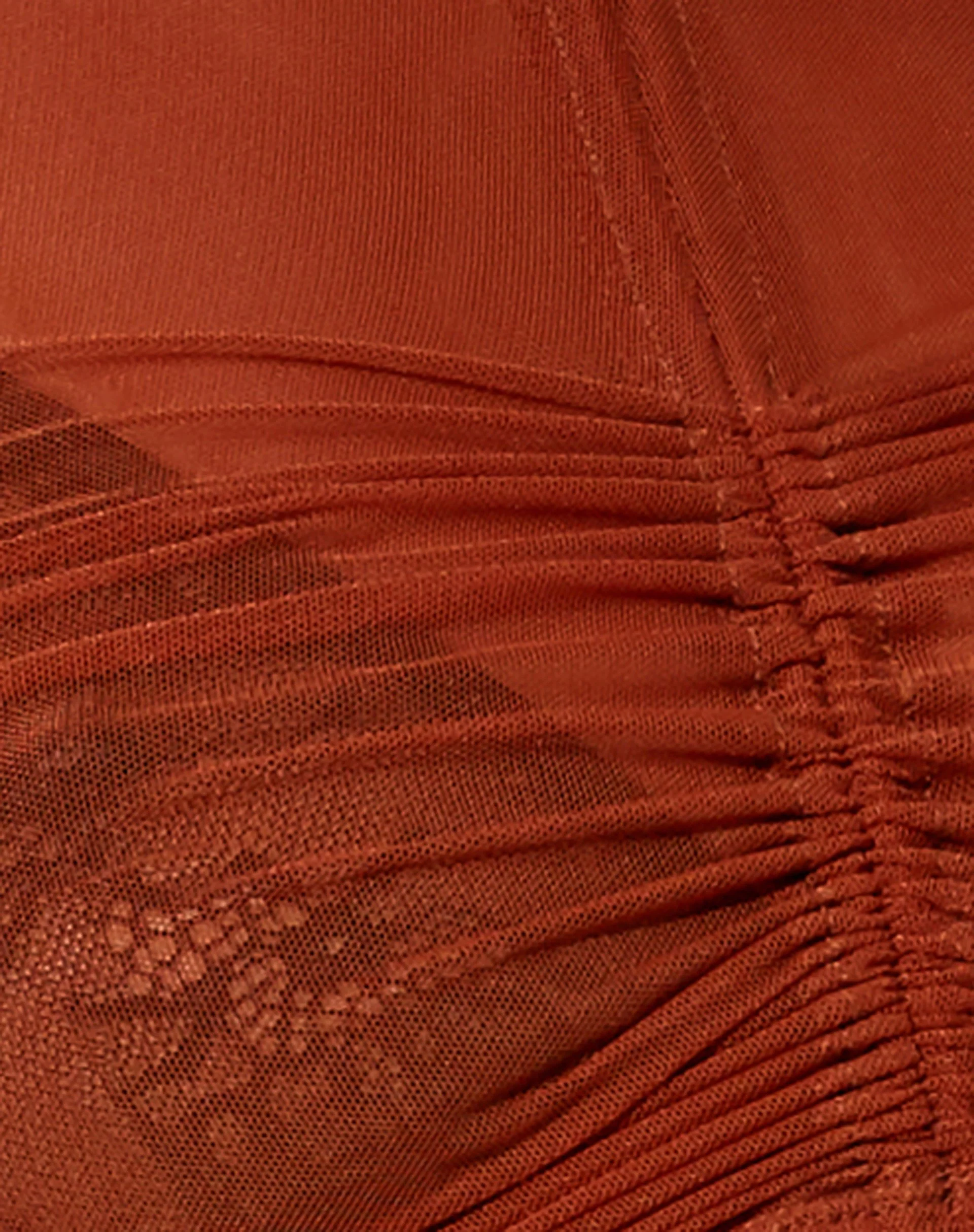 Sauja Crop Top aus Mesh Ziegelstein - Image 5