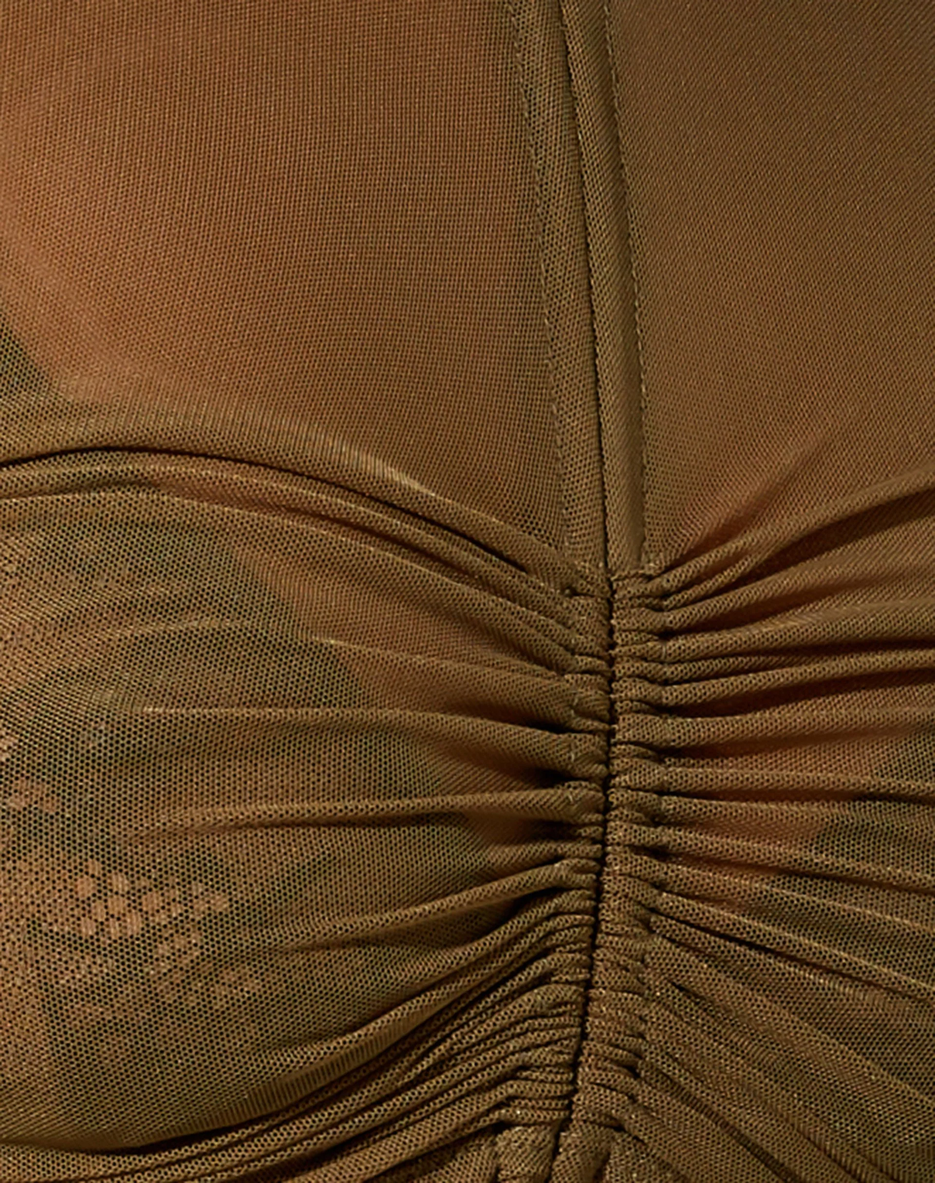 Sauja Crop Top aus Mesh Khaki Grün - Image 6