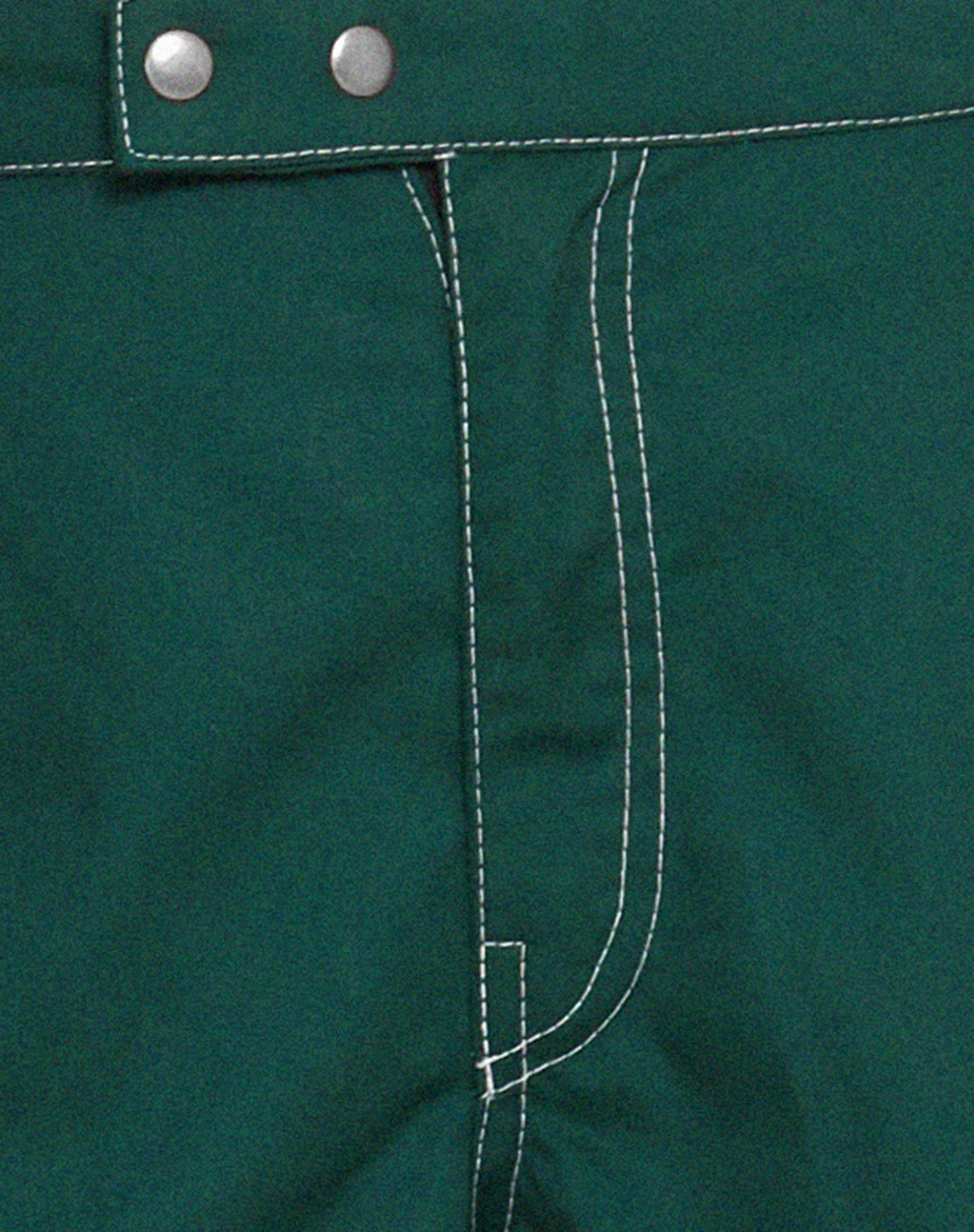 Saul Wide Leg Cargo Trouser in Flaschengrün mit weißen Nähten - Image 5
