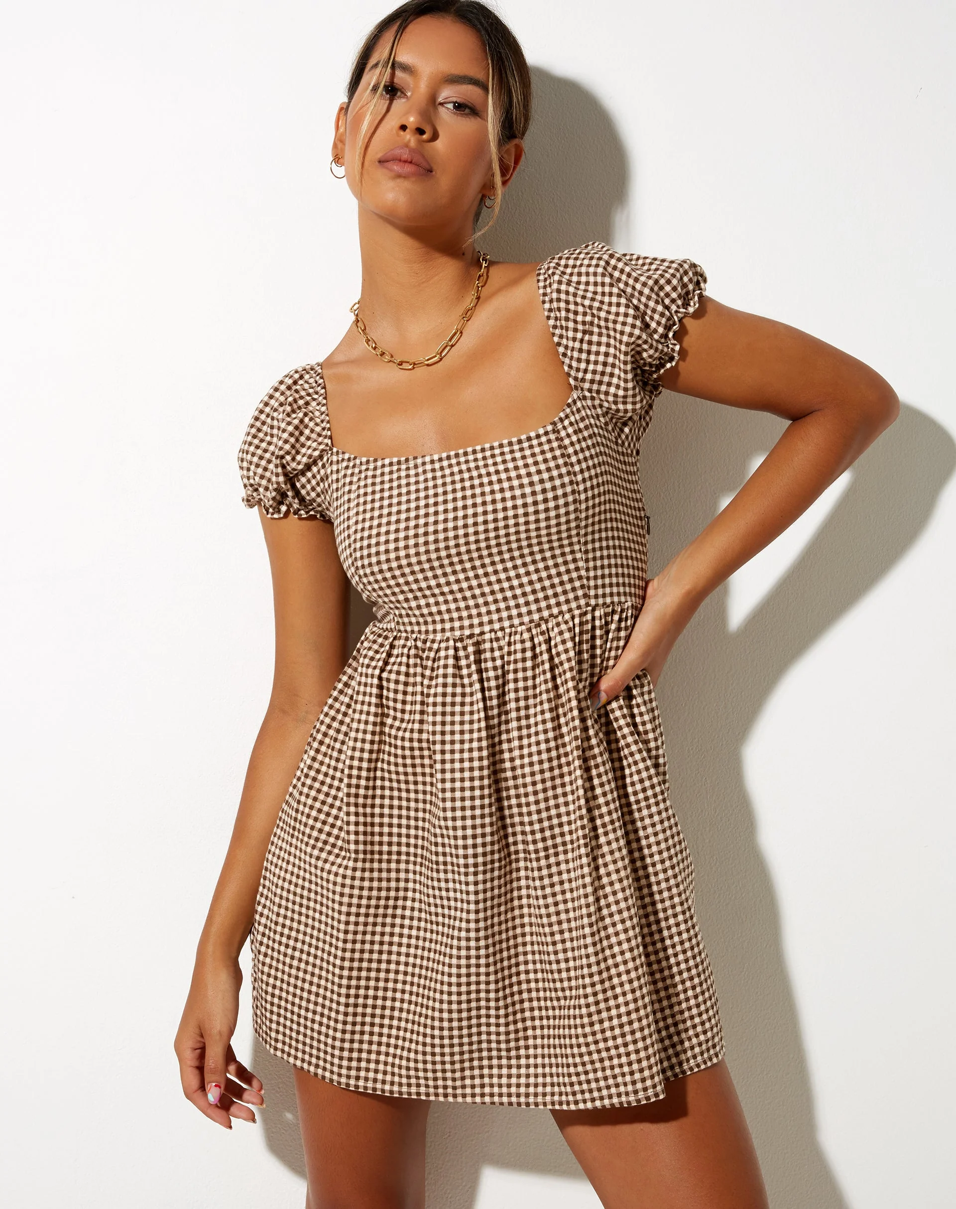 Saunder Skaterkleid aus Mini-Gingham