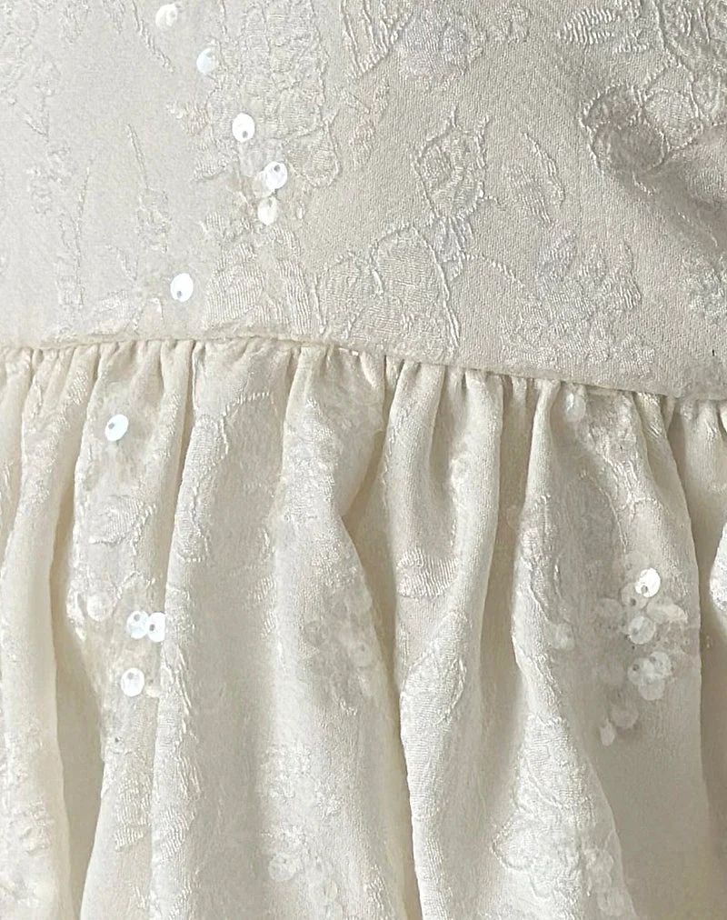 Saya Top aus Pailletten-Jacquard elfenbeinfarben - Image 6