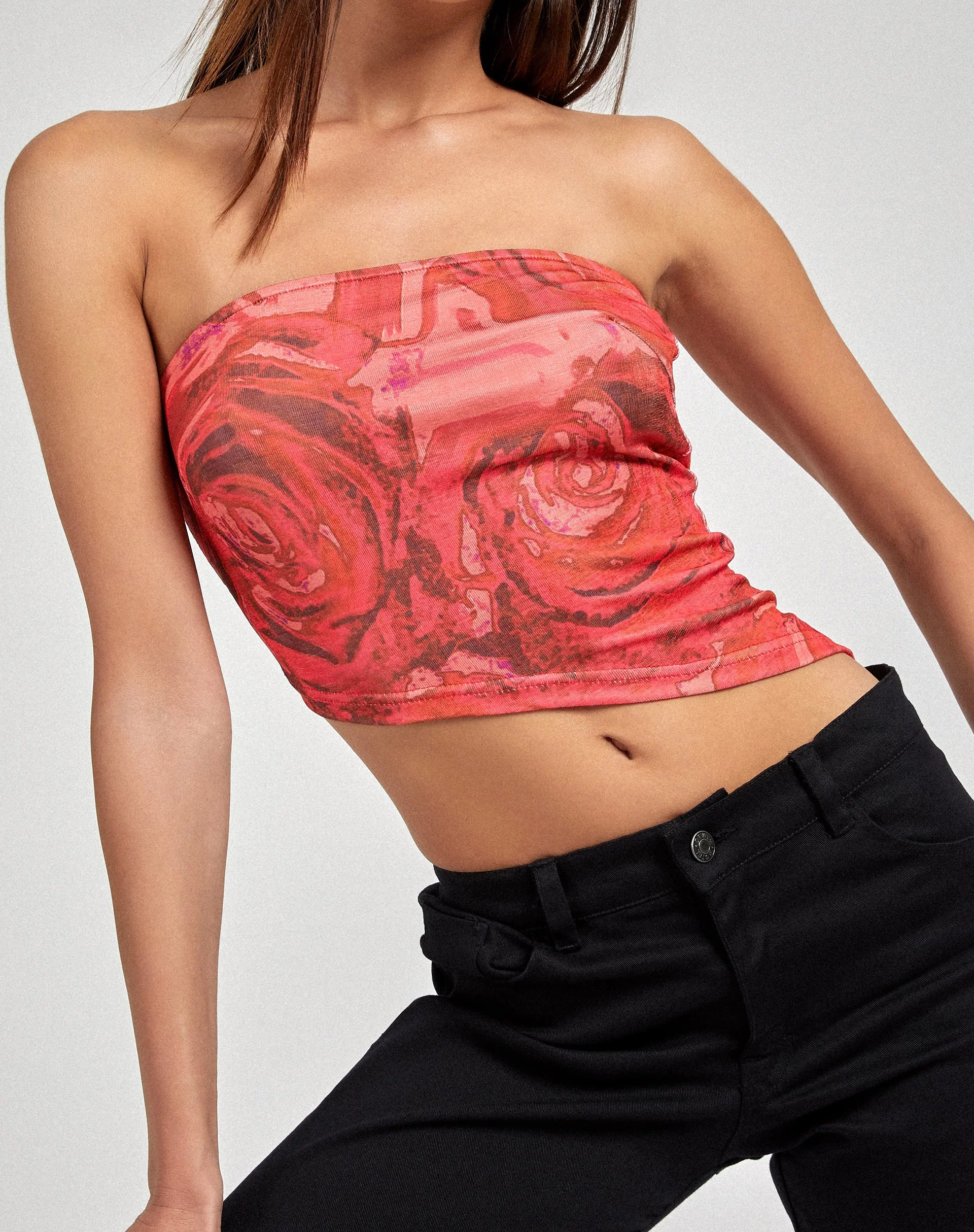 Sayunda Bandeau-Top in Rosenblütenrot - Image 3