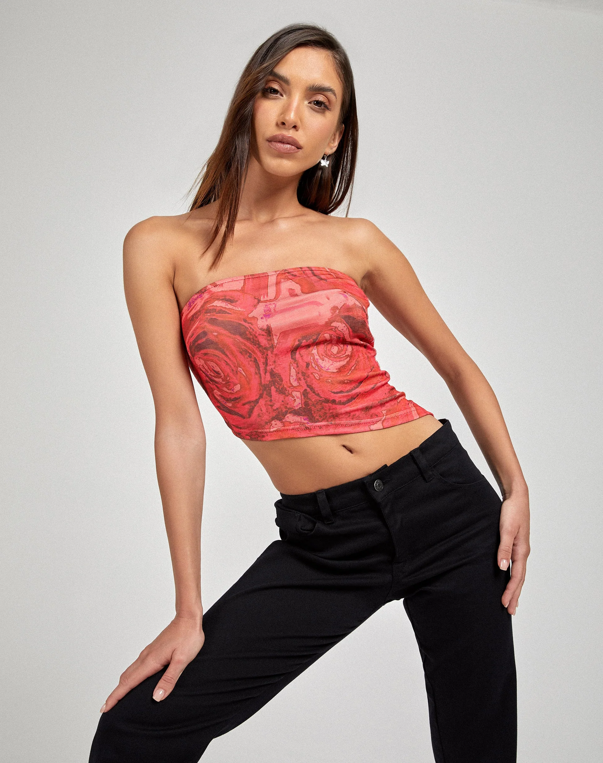 Sayunda Bandeau-Top in Rosenblütenrot - Image 6