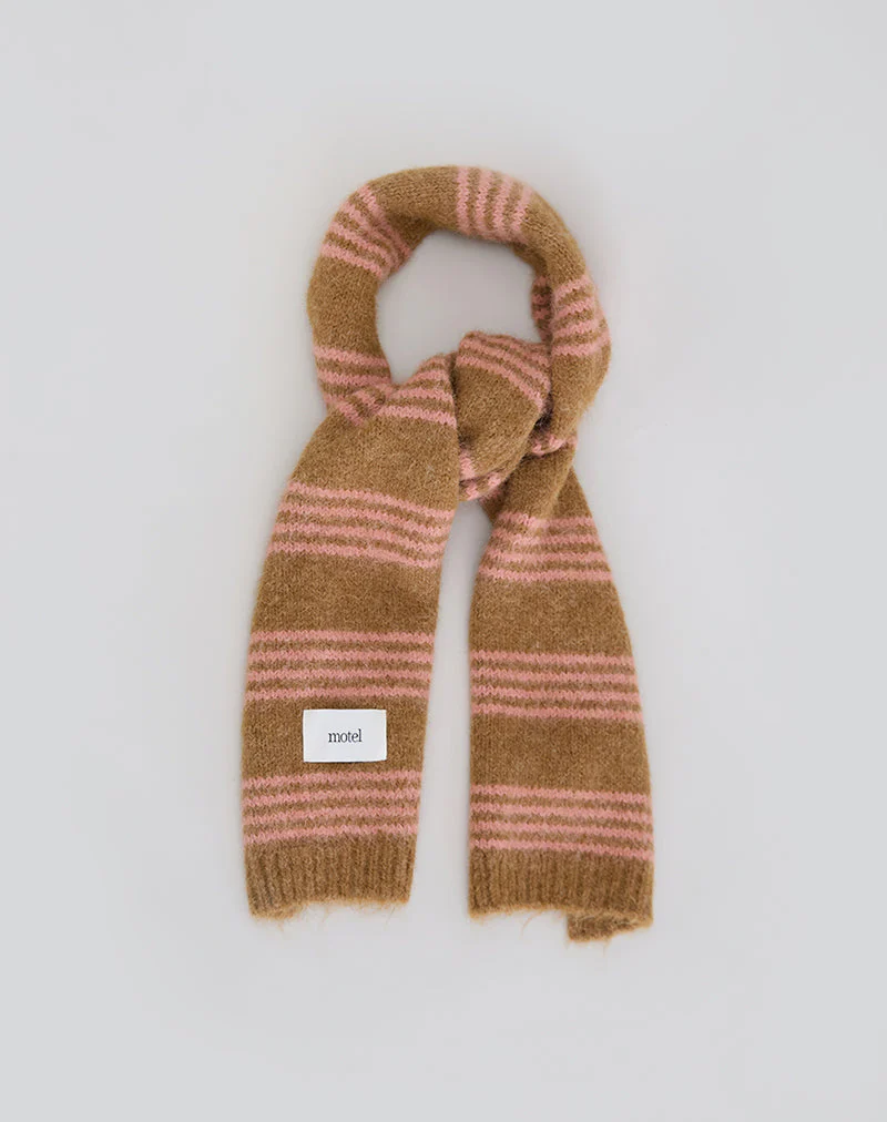 Schal aus rosa gestrickter, gebürsteter Wolle - Image 4