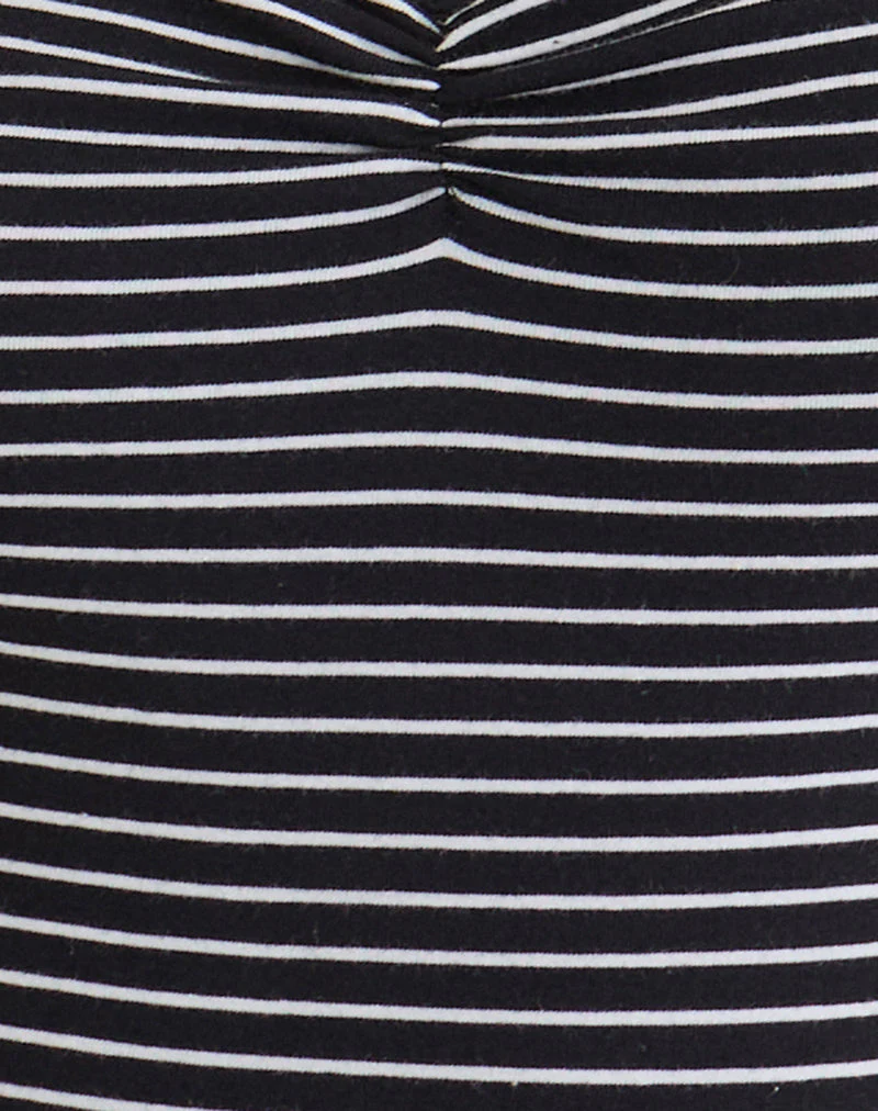 Seiren Top aus gestreiftem Jersey in Schwarz und Weiß - Image 6