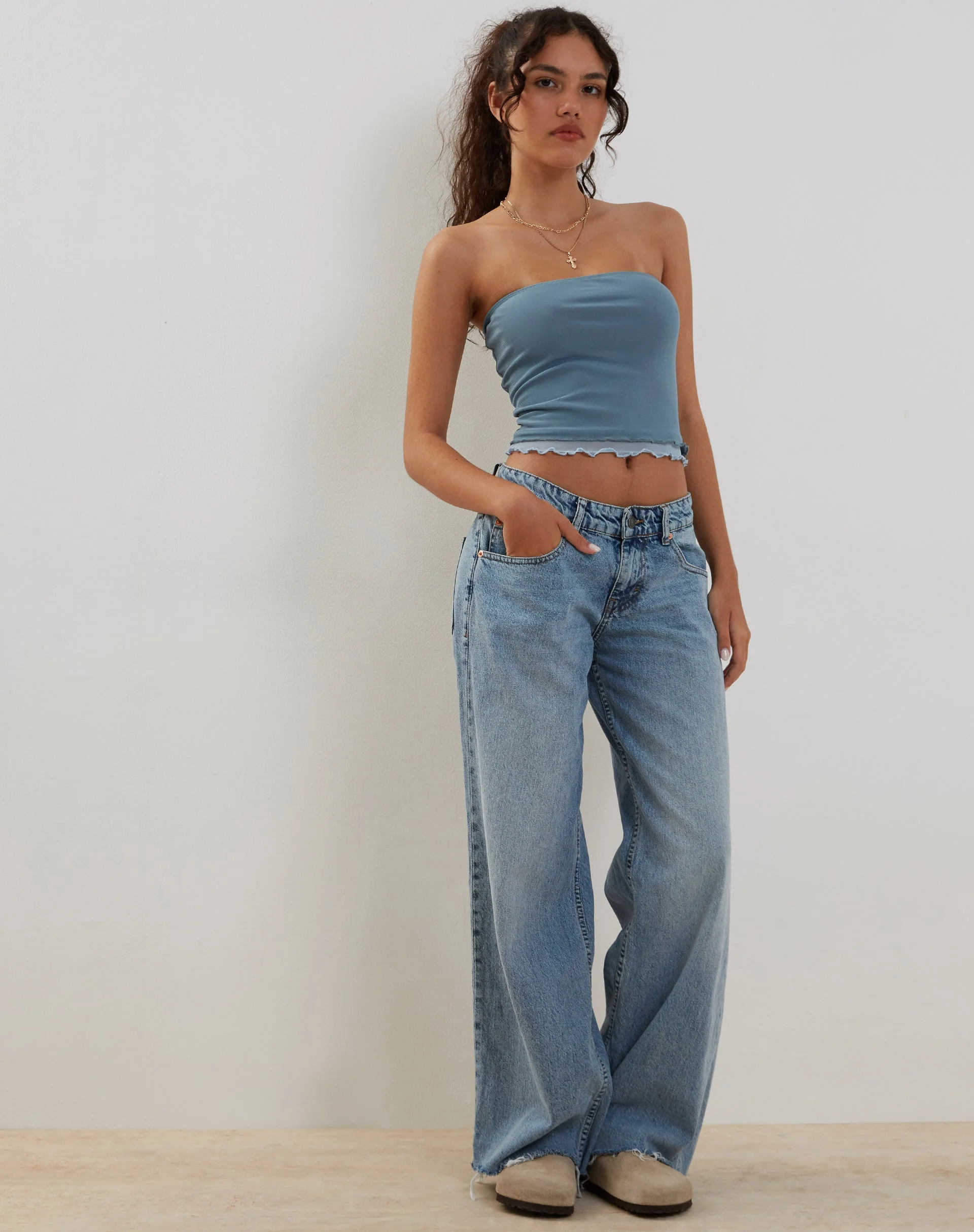 Seka Bandeau-Top aus Mesh Tonal Blau - Image 3