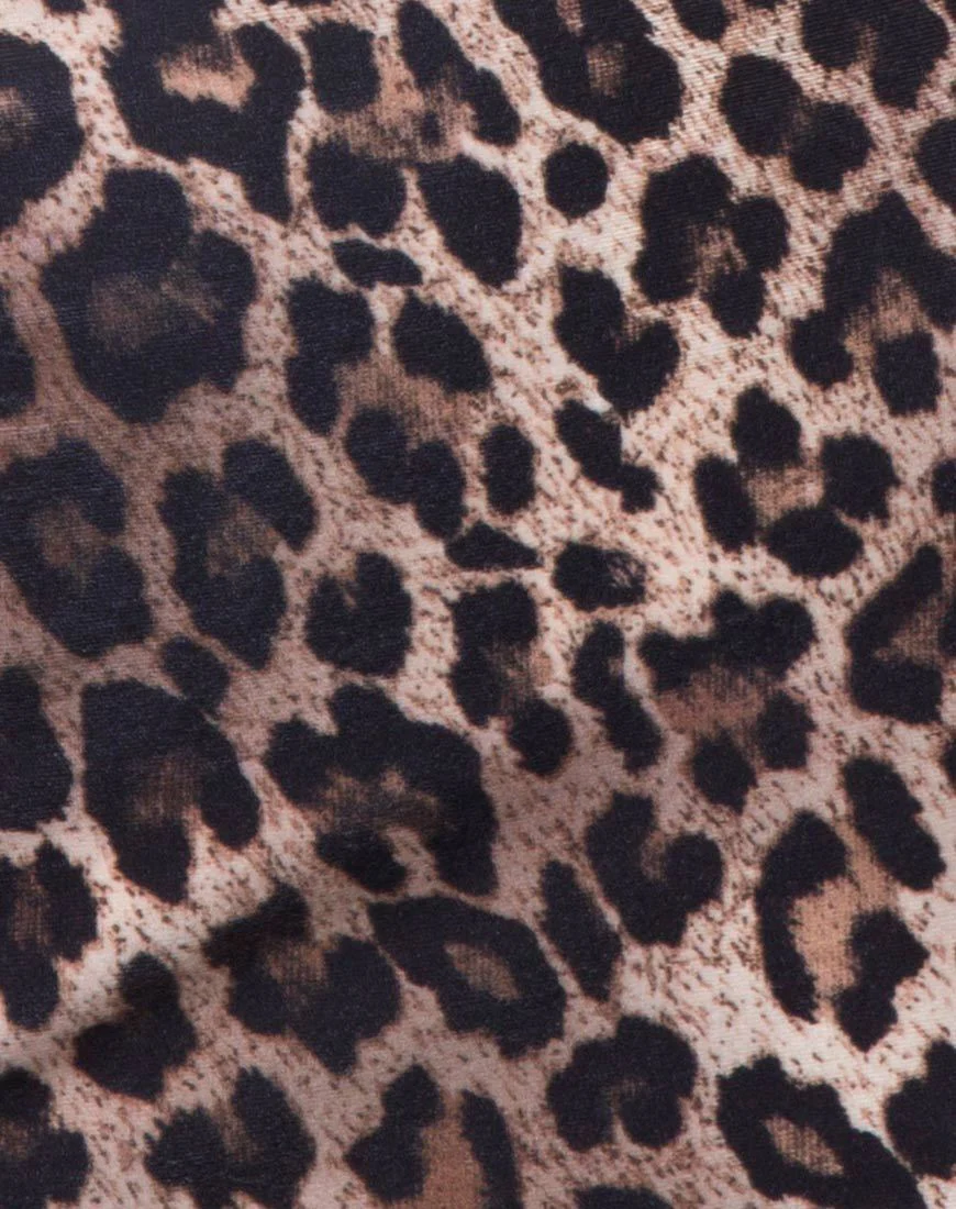 Sekina Kleid in Samt Braun Leopard - Image 5