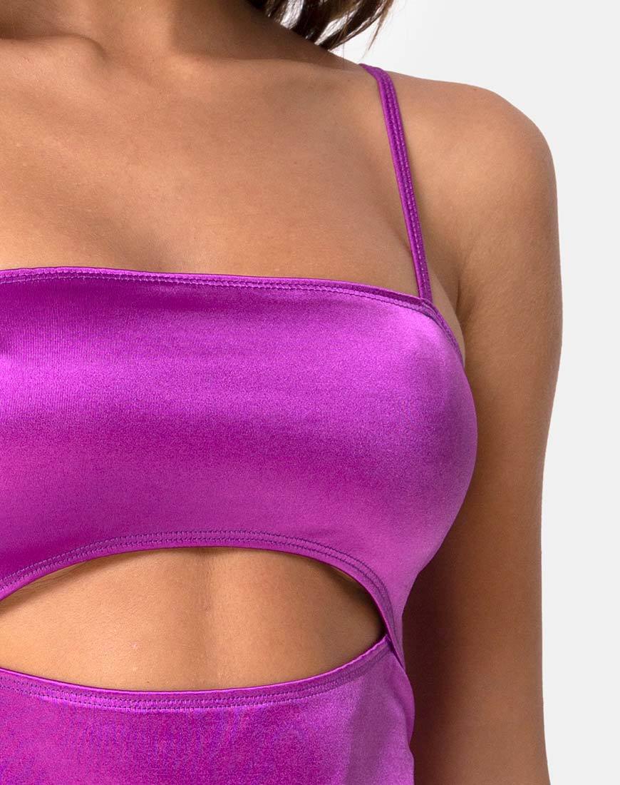 Sekka Kleid in Satin Violett - Image 5