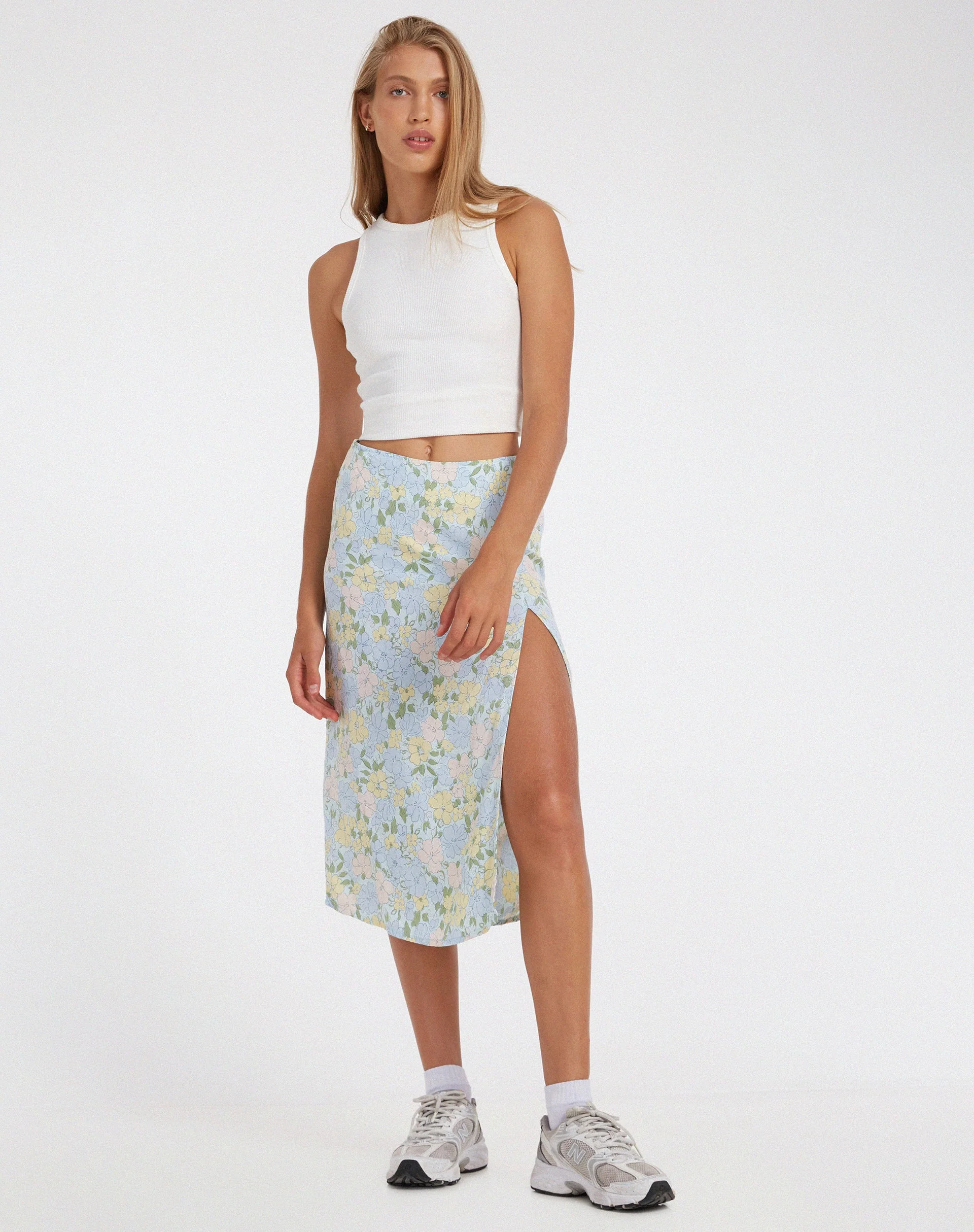 Seko Midirock aus verwaschenem, pastellfarbenem Blumenmuster - Image 4
