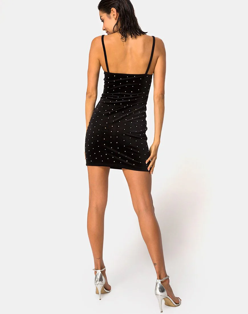 Selah Bodycon Kleid in Diamante Schwarz - Image 4