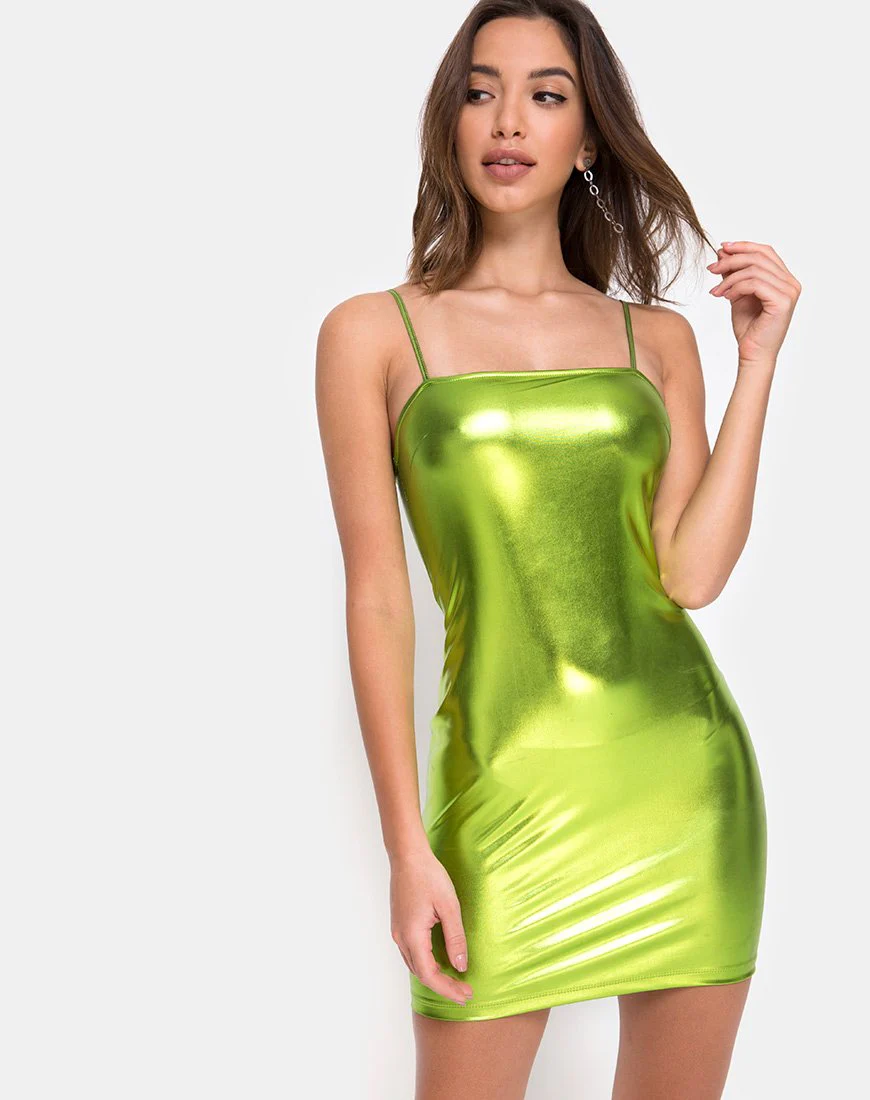Selah Kleid in Metallic Grün