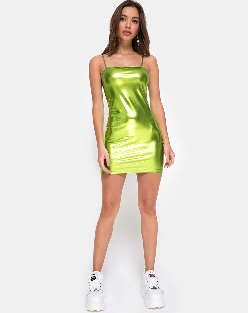 Selah Kleid in Metallic Grün - Image 3