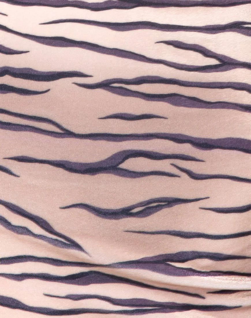 Selah Bodycon-Kleid aus Samt Golden Tiger - Image 5