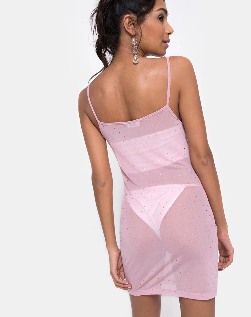 Seleh Kleid in Kristallnetz Rose - Image 2