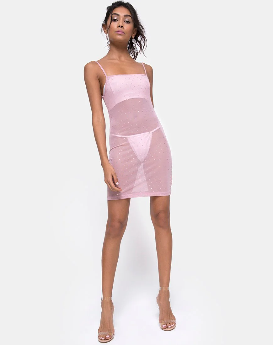 Seleh Kleid in Kristallnetz Rose - Image 3