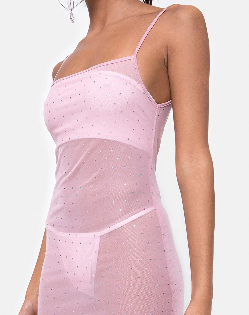 Seleh Kleid in Kristallnetz Rose - Image 5
