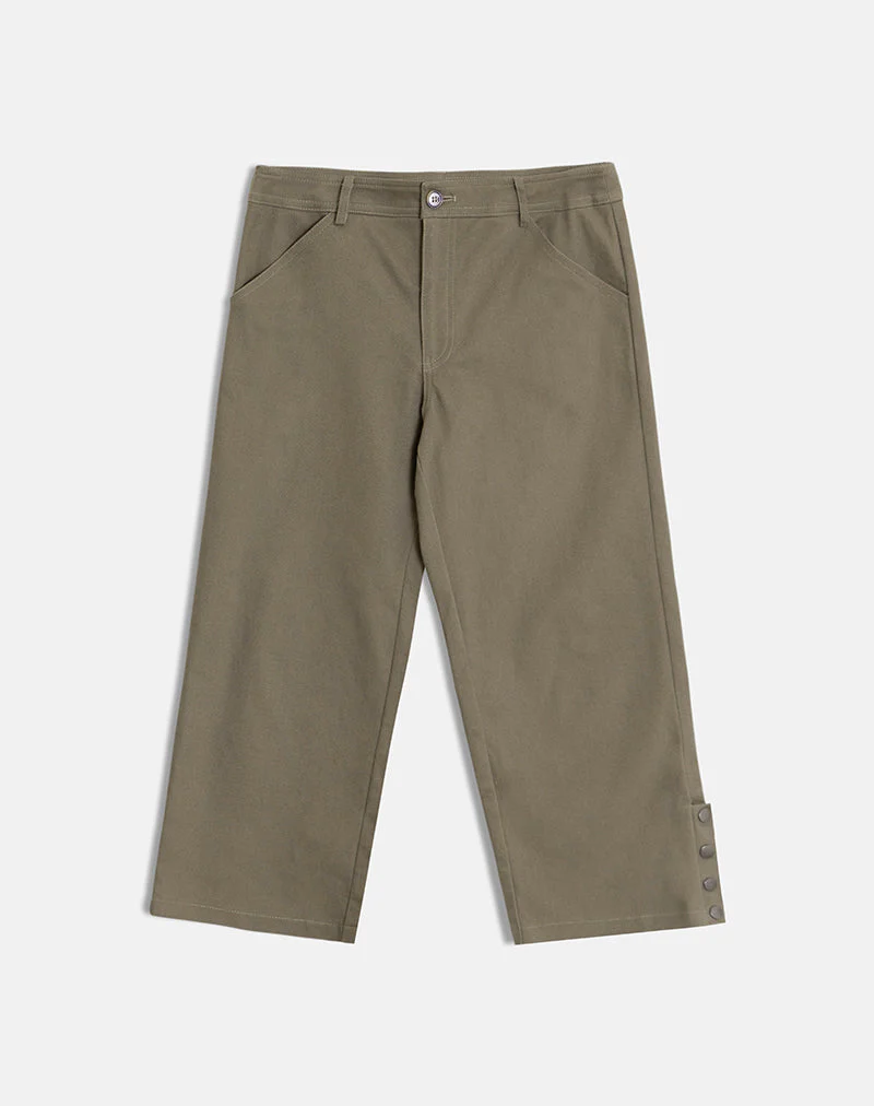 Selesa Capri-Hose aus Twill in Khaki - Image 6