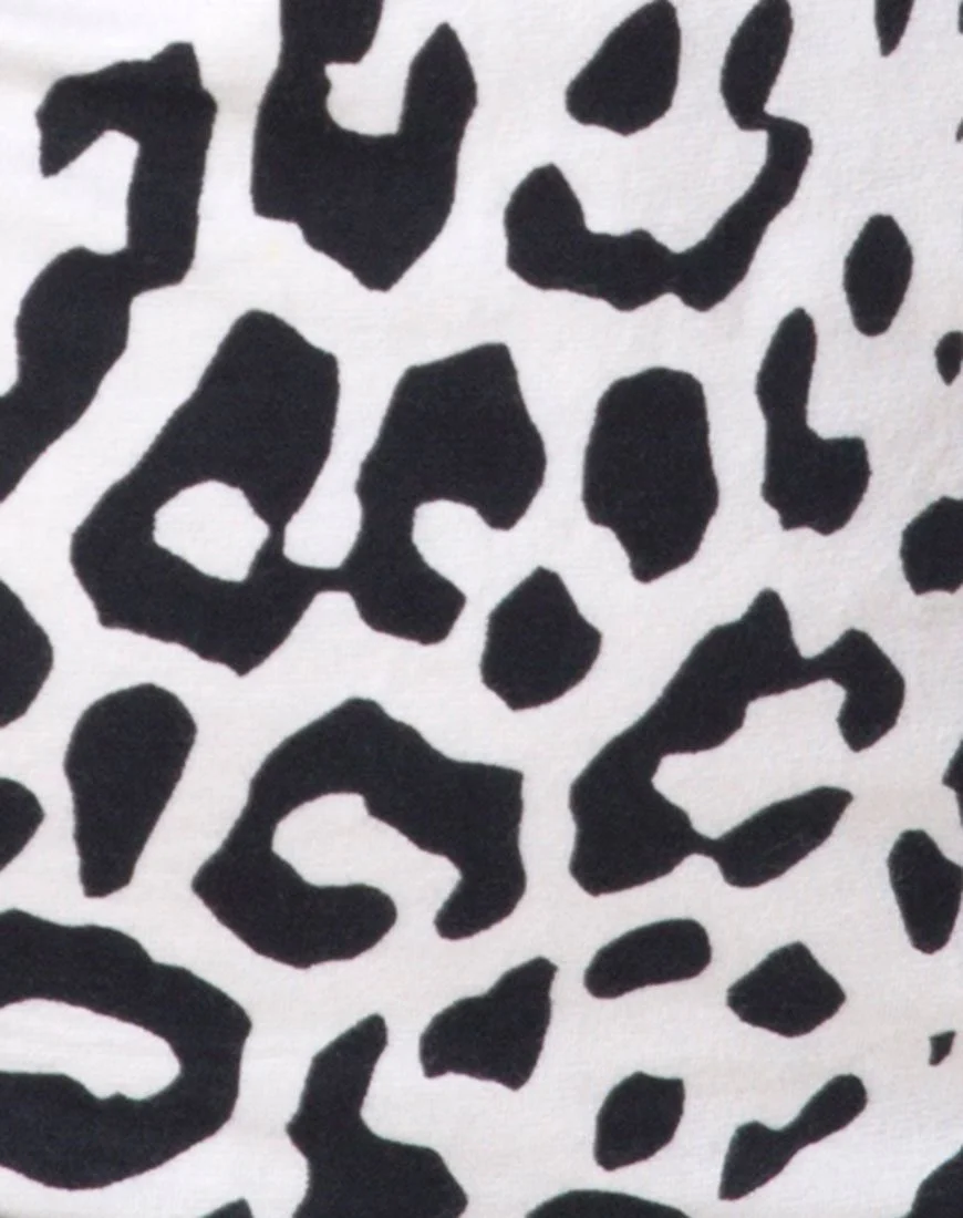 Selest Bodycon Kleid in Mono Animal Grau und Weiß - Image 5